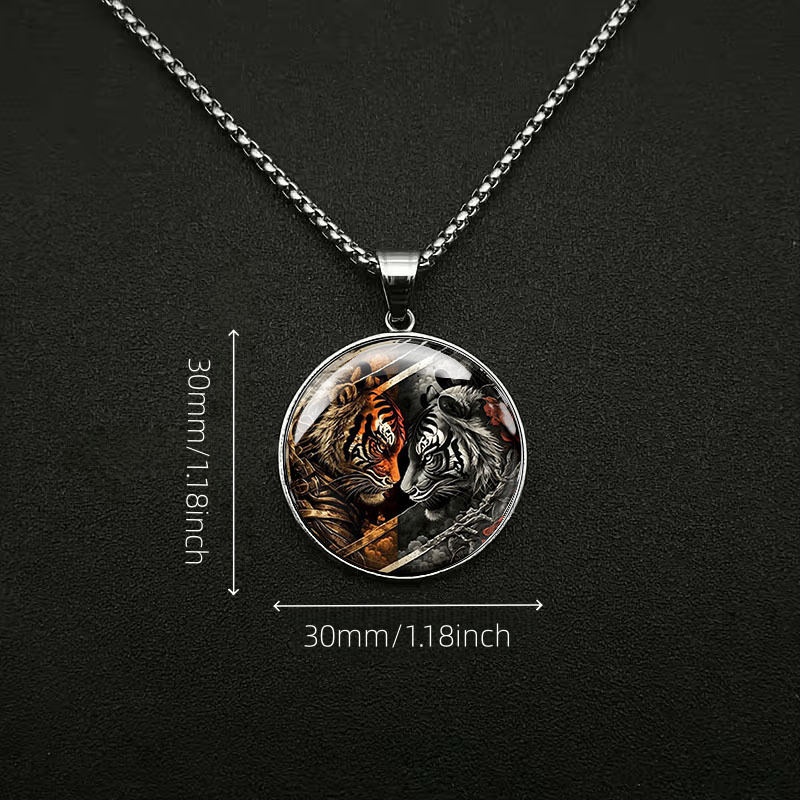 Men's Vintage Tiger Pattern Stainless Steel Necklace